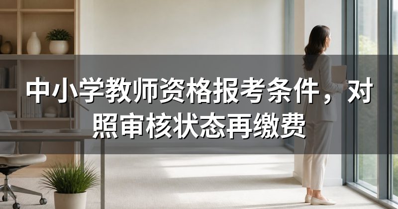 中小学教师资格报考条件，对照审核状态再缴费