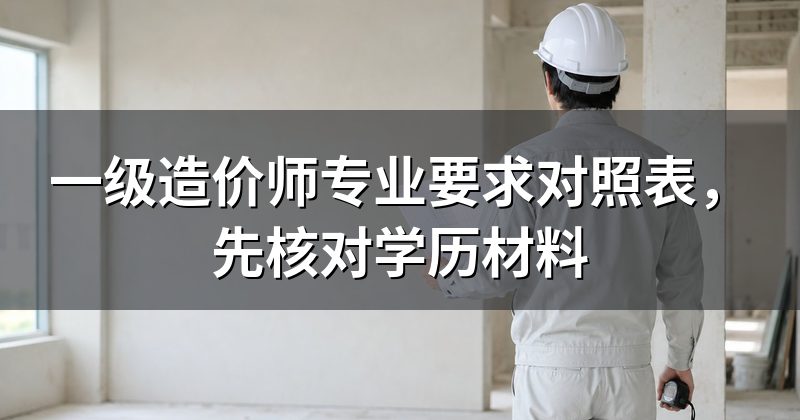 一级造价师专业要求对照表，先核对学历材料