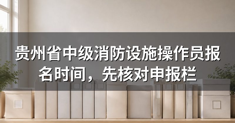 贵州省中级消防设施操作员报名时间，先核对申报栏