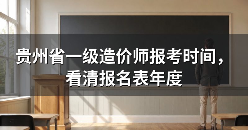 贵州省一级造价师报考时间，看清报名表年度