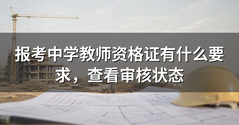 报考中学教师资格证有什么要求，查看审核状态