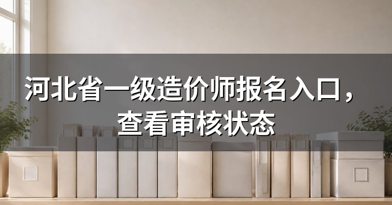 河北省一级造价师报名入口,查看审核状态