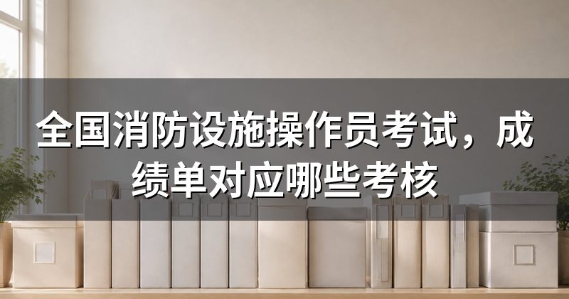 全国消防设施操作员考试,成绩单对应哪些考核