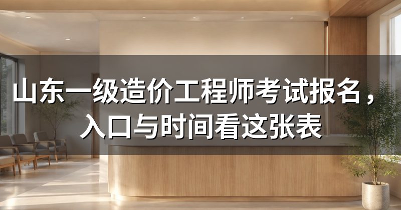 山东一级造价工程师考试报名，入口与时间看这张表
