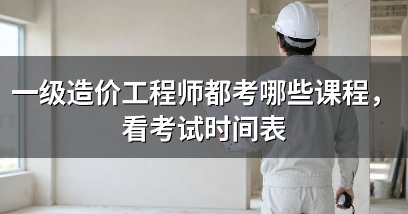 一级造价工程师都考哪些课程，看考试时间表