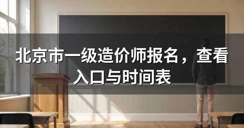 北京市一级造价师报名,查看入口与时间表