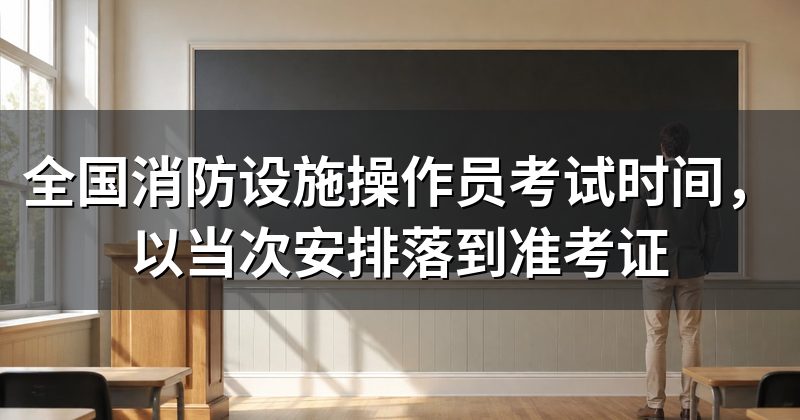 全国消防设施操作员考试时间,以当次安排落到准考证