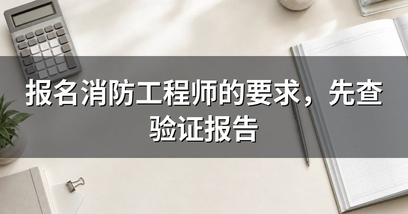 报名消防工程师的要求,先查验证报告