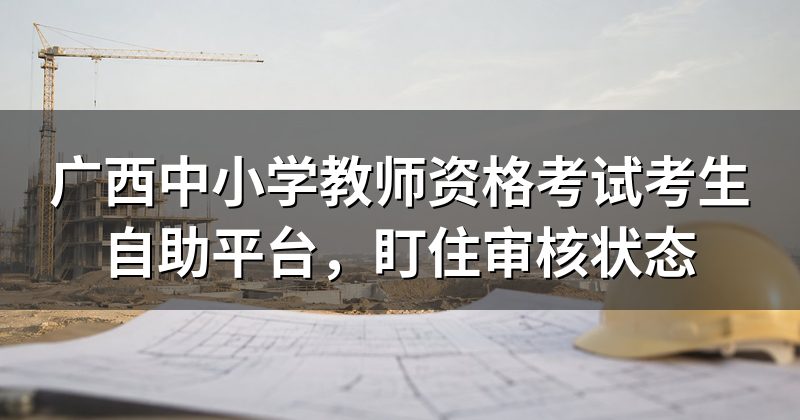 广西中小学教师资格考试考生自助平台,盯住审核状态