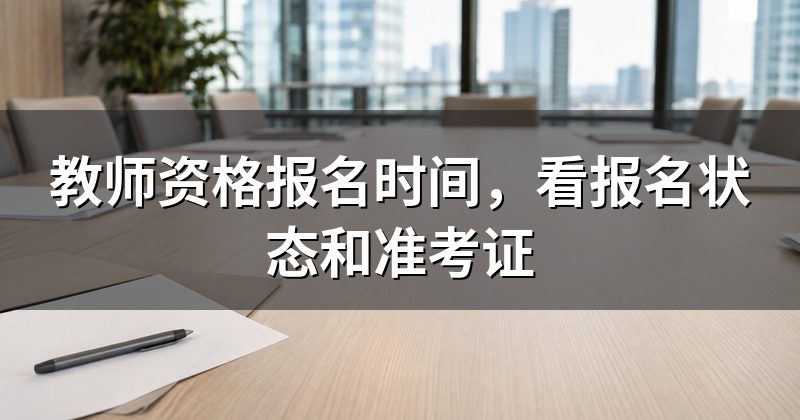 教师资格报名时间,看报名状态和准考证