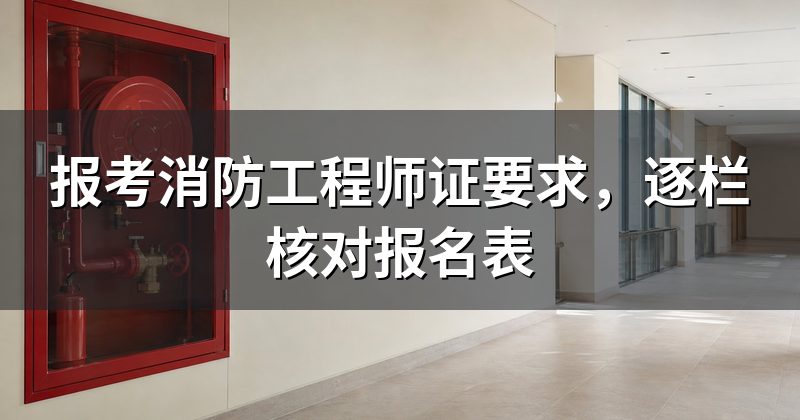 报考消防工程师证要求,逐栏核对报名表