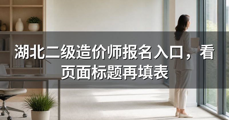 湖北二级造价师报名入口,看页面标题再填表