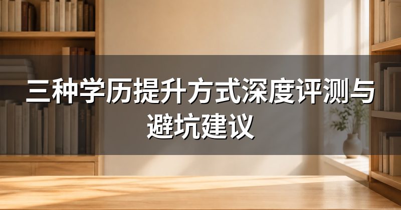 三种学历提升方式深度评测与避坑建议