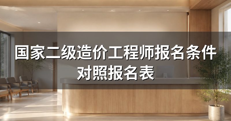 国家二级造价工程师报名条件对照报名表