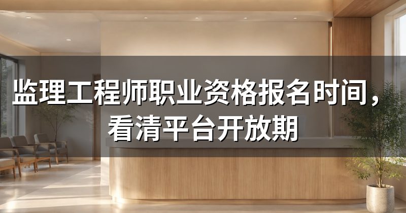 监理工程师职业资格报名时间，看清平台开放期