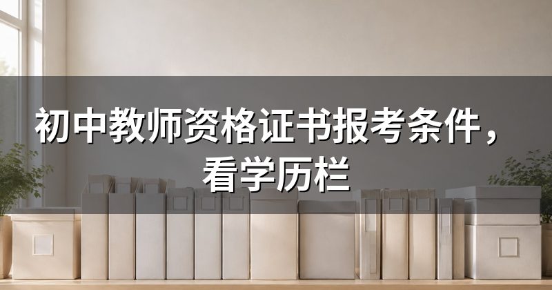 初中教师资格证书报考条件,看学历栏