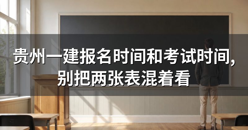 贵州一建报名时间和考试时间,别把两张表混着看