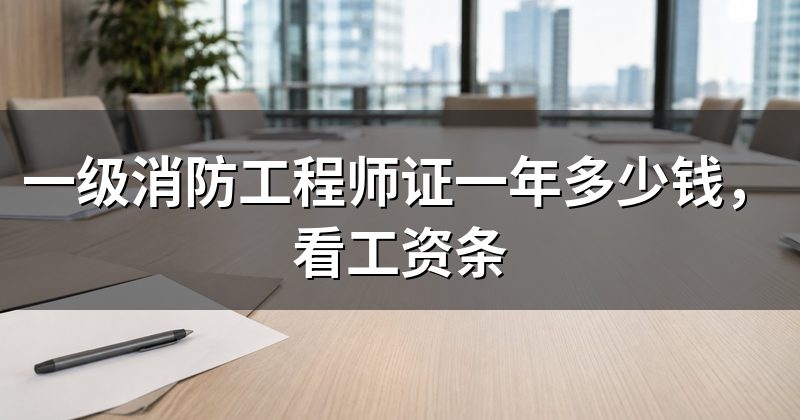 一级消防工程师证一年多少钱，看工资条