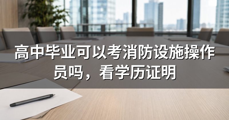 高中毕业可以考消防设施操作员吗，看学历证明