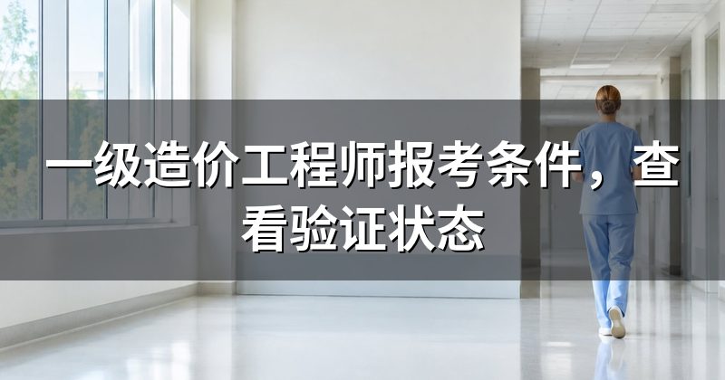 一级造价工程师报考条件，查看验证状态