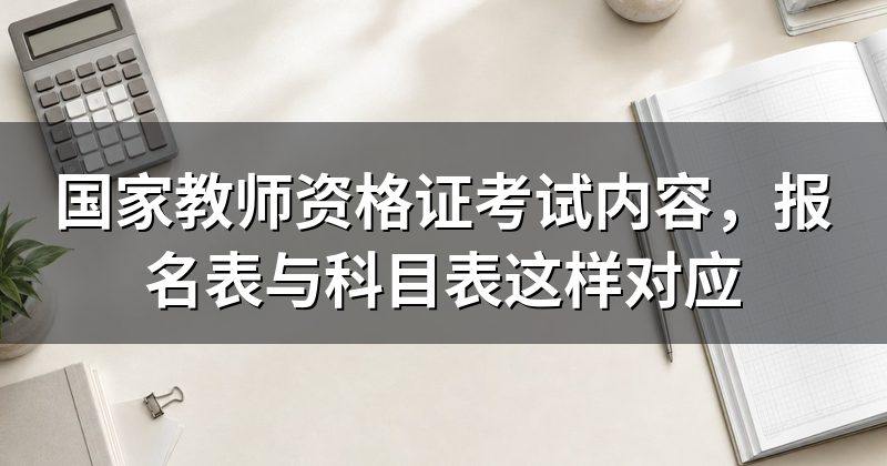 国家教师资格证考试内容,报名表与科目表这样对应