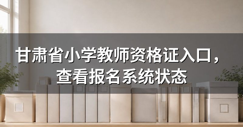 甘肃省小学教师资格证入口,查看报名系统状态