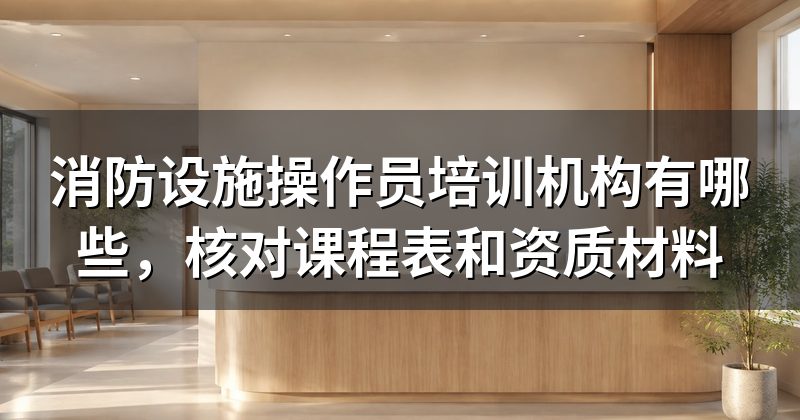消防设施操作员培训机构有哪些，核对课程表和资质材料