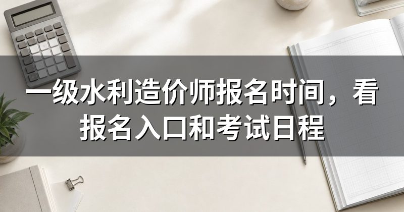 一级水利造价师报名时间,看报名入口和考试日程