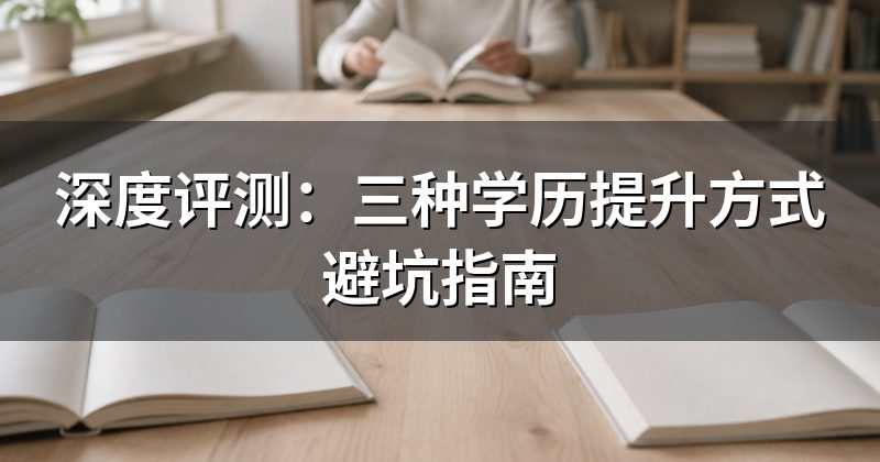 深度评测：三种学历提升方式避坑指南