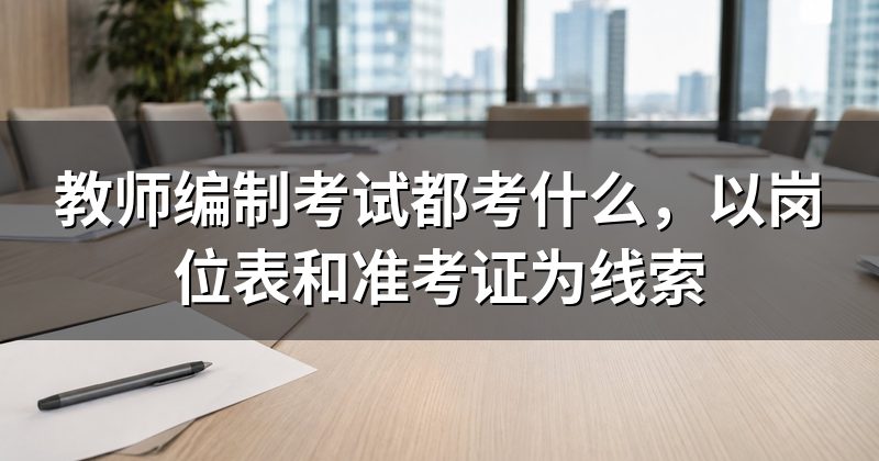 教师编制考试都考什么，以岗位表和准考证为线索