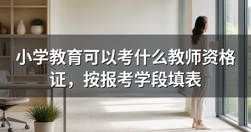 小学教育可以考什么教师资格证,按报考学段填表