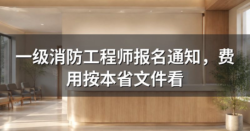 一级消防工程师报名通知,费用按本省文件看