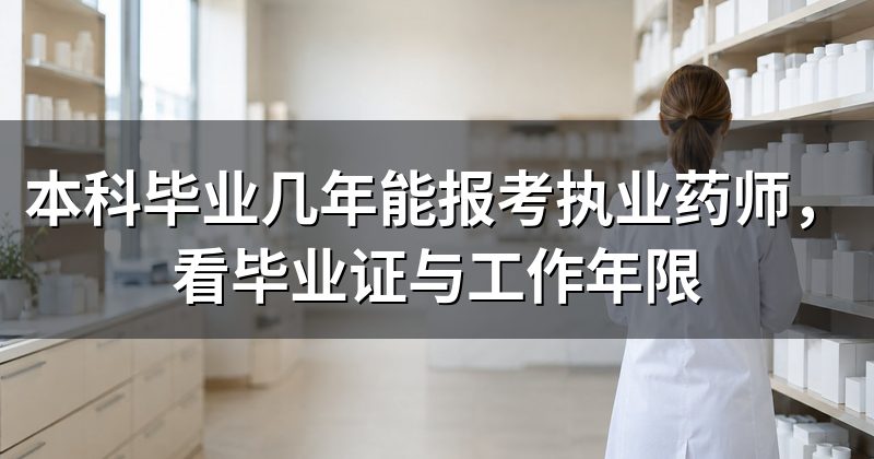 本科毕业几年能报考执业药师,看毕业证与工作年限