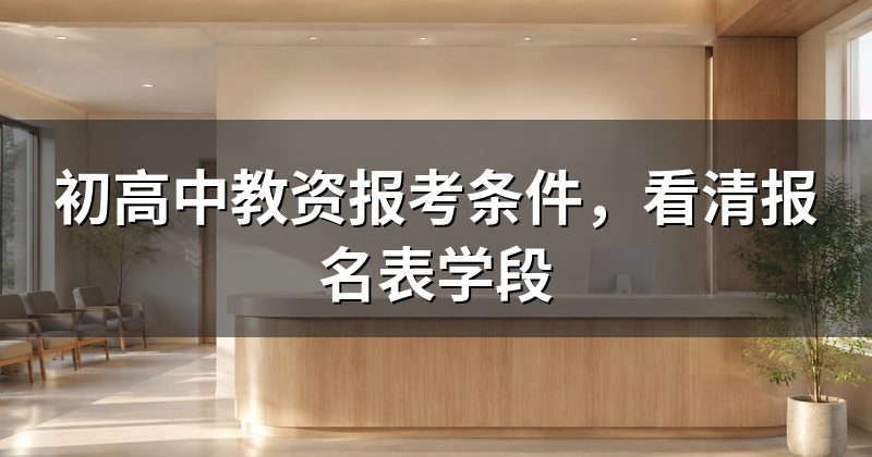 初高中教资报考条件，看清报名表学段