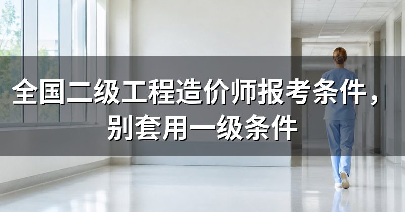 全国二级工程造价师报考条件,别套用一级条件