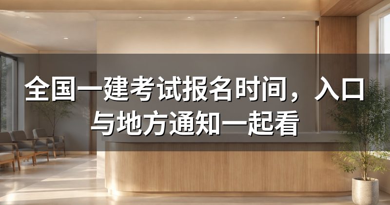 全国一建考试报名时间,入口与地方通知一起看