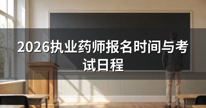2026执业药师报名时间与考试日程