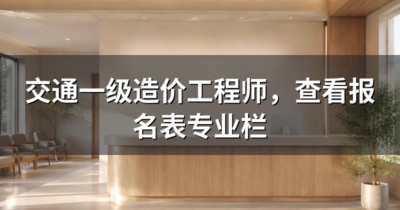 交通一级造价工程师,查看报名表专业栏