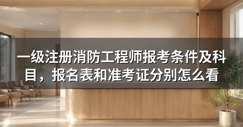 一级注册消防工程师报考条件及科目,报名表和准考证分别怎么看