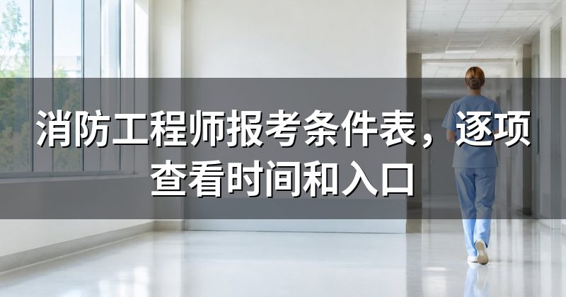 消防工程师报考条件表,逐项查看时间和入口