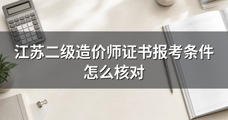 江苏二级造价师证书报考条件怎么核对