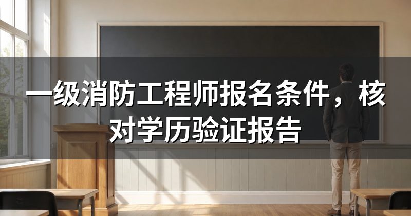 一级消防工程师报名条件，核对学历验证报告