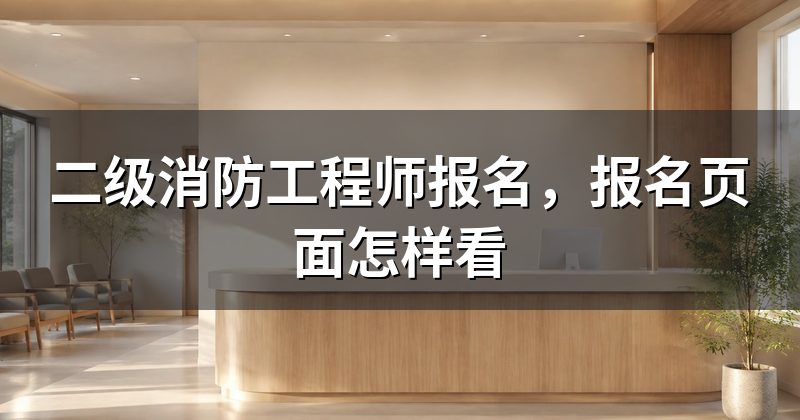 二级消防工程师报名,报名页面怎样看