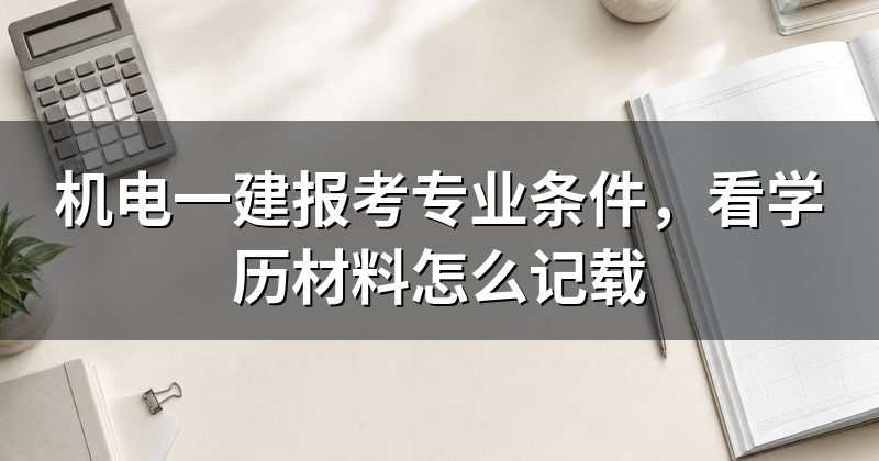 机电一建报考专业条件，看学历材料怎么记载