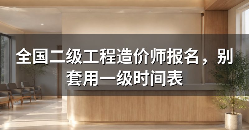 全国二级工程造价师报名,别套用一级时间表