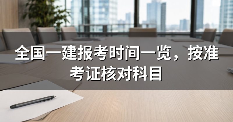 全国一建报考时间一览，按准考证核对科目