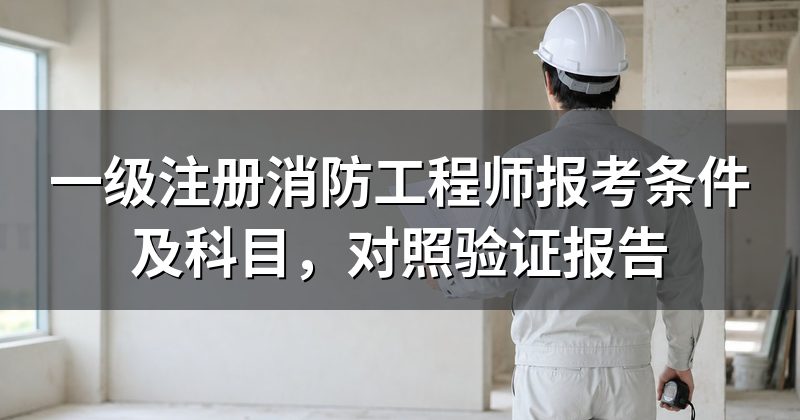 一级注册消防工程师报考条件及科目,对照验证报告