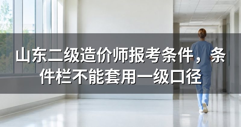 山东二级造价师报考条件,条件栏不能套用一级口径