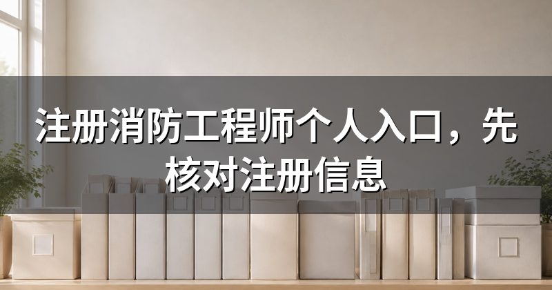 注册消防工程师个人入口,先核对注册信息