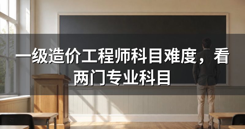 一级造价工程师科目难度,看两门专业科目